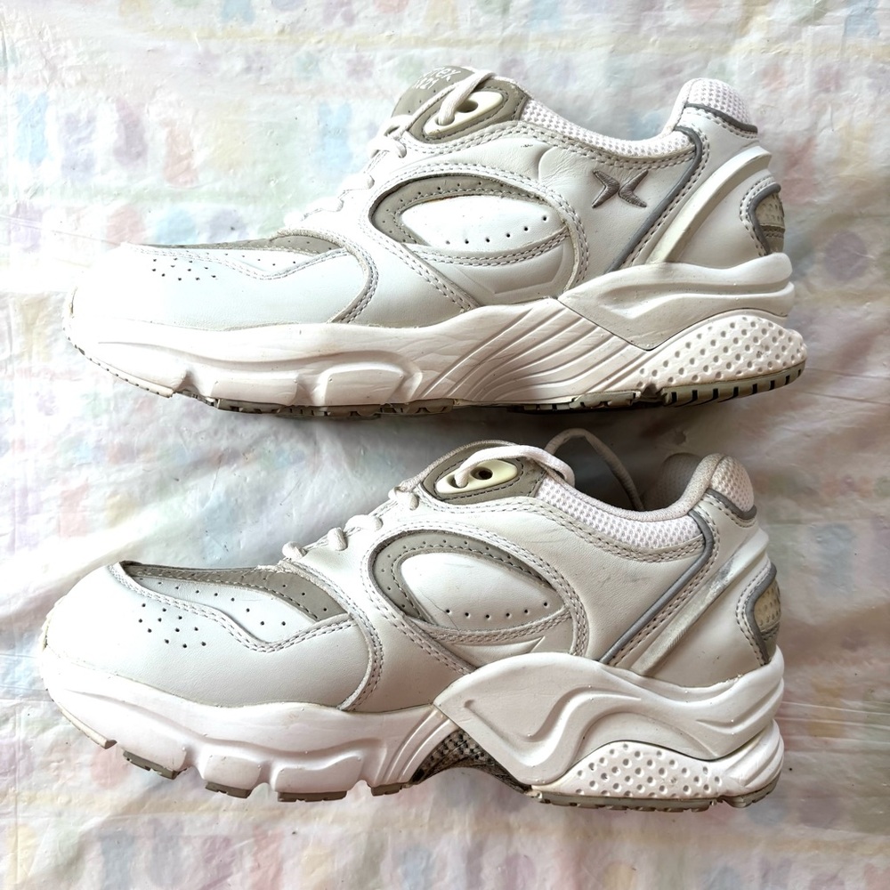 Aetrex X821 Leather White and Gray Sneakers Walking Shoes SZ 8 W Worn 2X - Picture 15 of 15